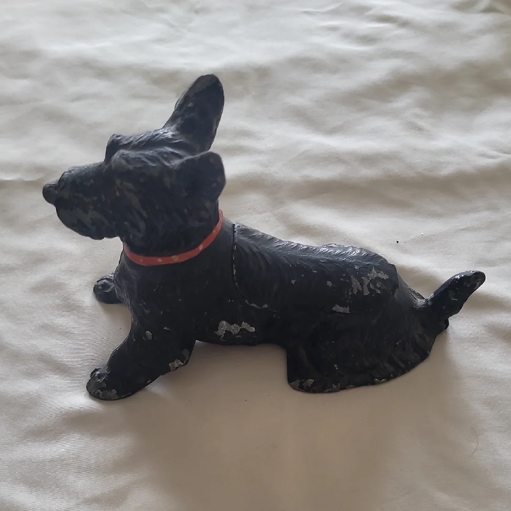 Black Dog Figurine with Red Collar